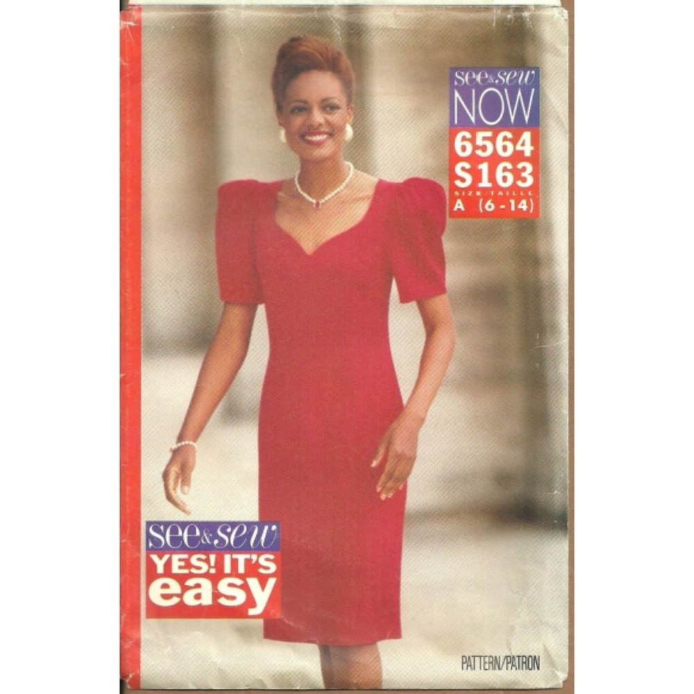 Vintage ©1992 See & Sew Sewing Pattern 6564 - Misses' size 6-8-10-12-14.